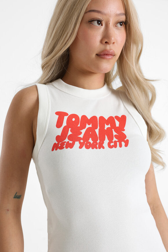 Geripptes Minikleid - Offwhite