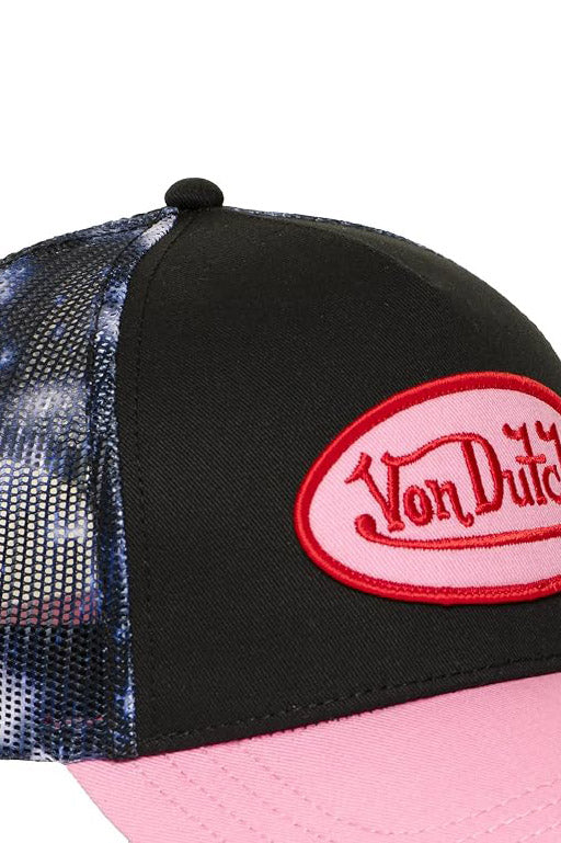 Trucker cap / snapback - Black + Light Pink + Blue