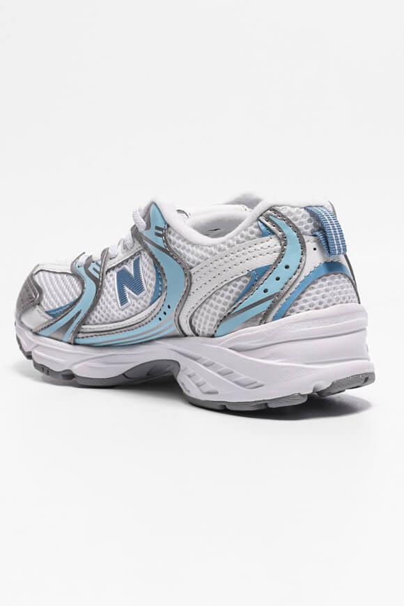 Core Kids Sneaker - White + Light Blue + Silver