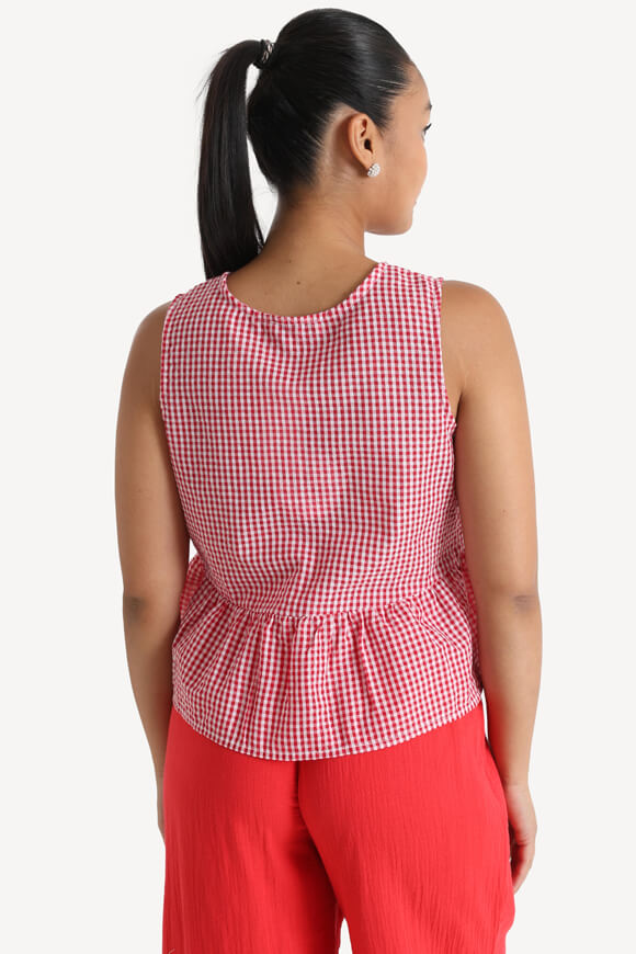 Crop Bluse - Rot + Weiss