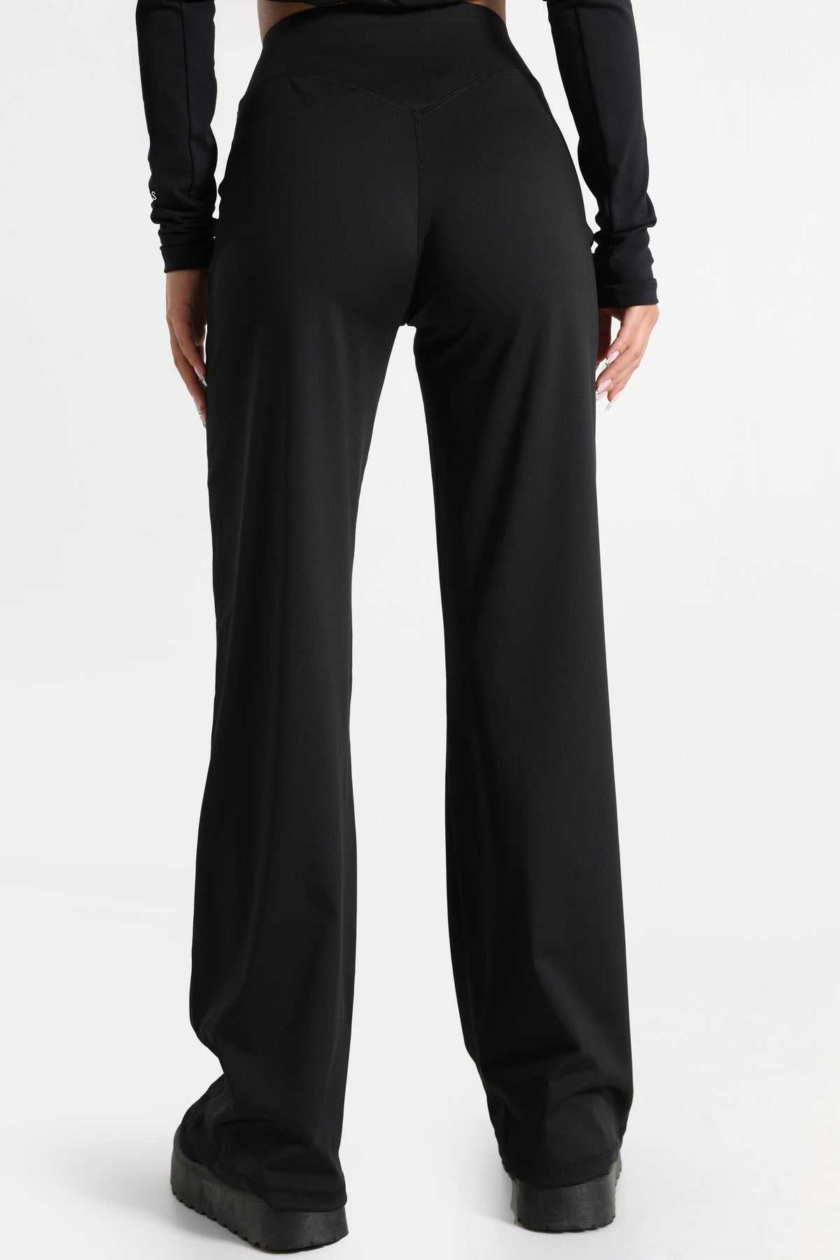 Wide Leg Leggings - Black