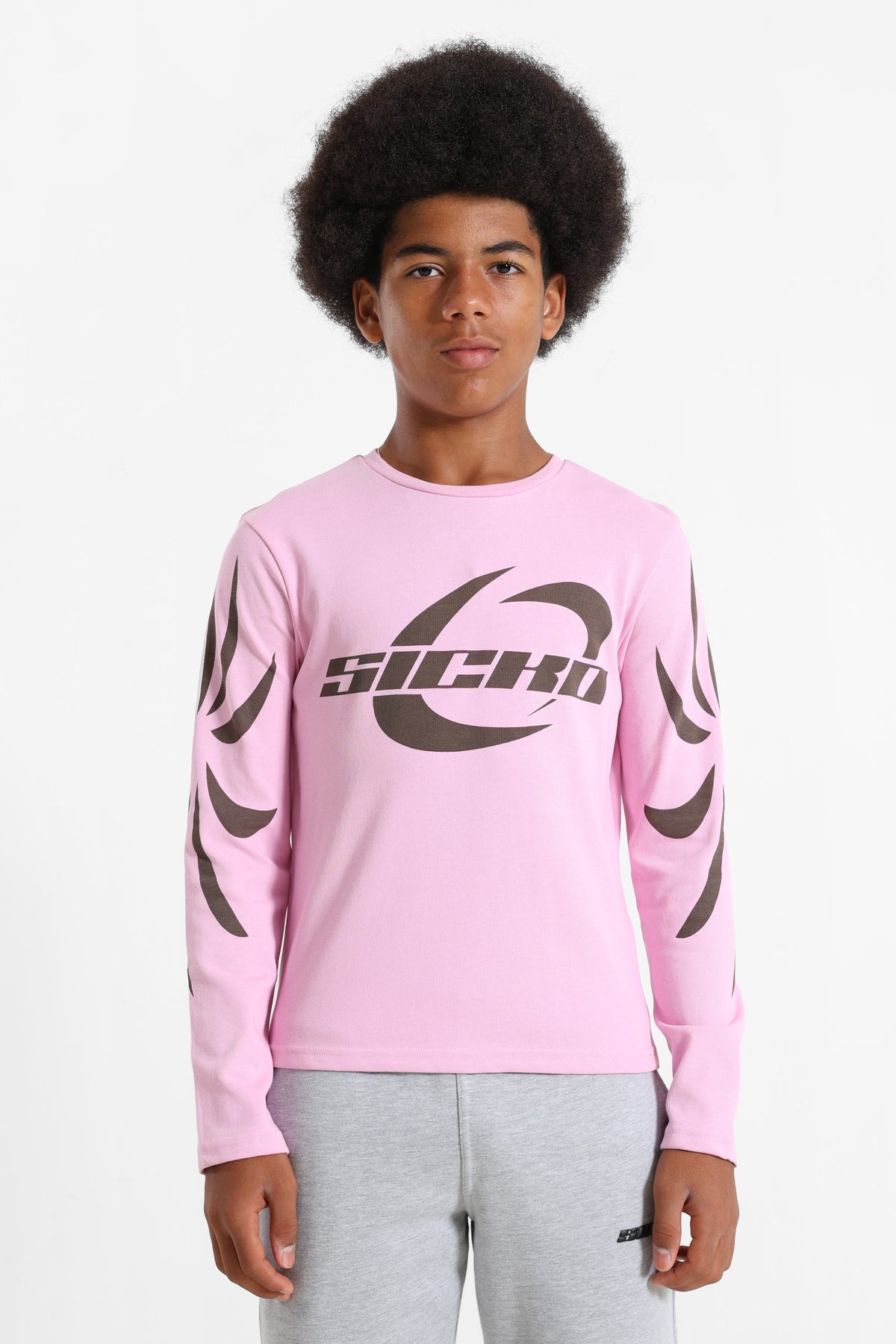 Long-sleeve shirt - Pink + Brun