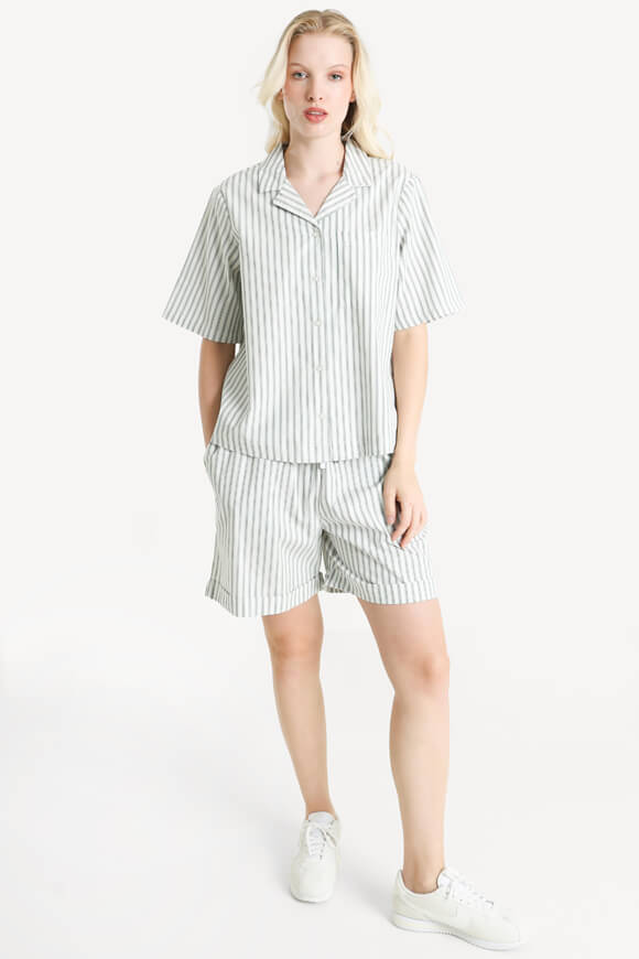 Chemise PCTAELYN - Cloud Dancer + Green