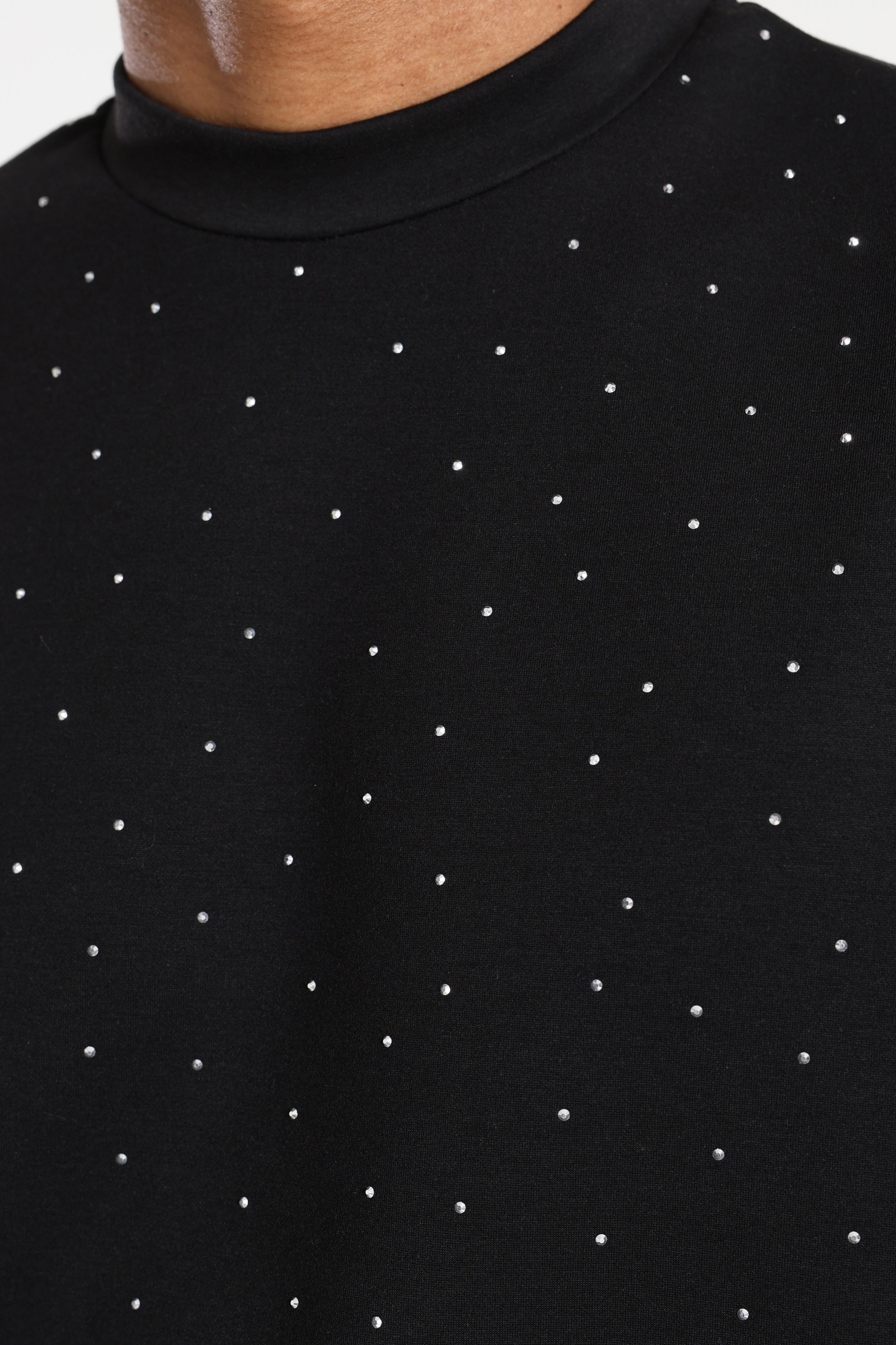 T-Shirt mit Strass - Black