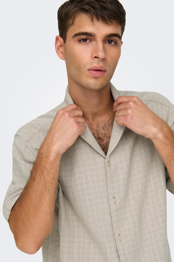 ONSLATHAM linen shirt - Silver Lining