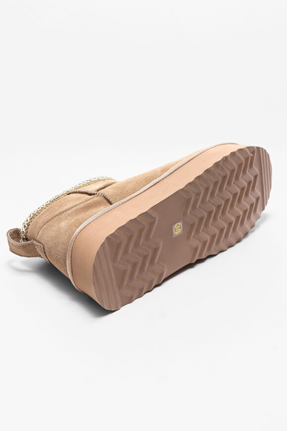 Lined platform ankle boot - taupe