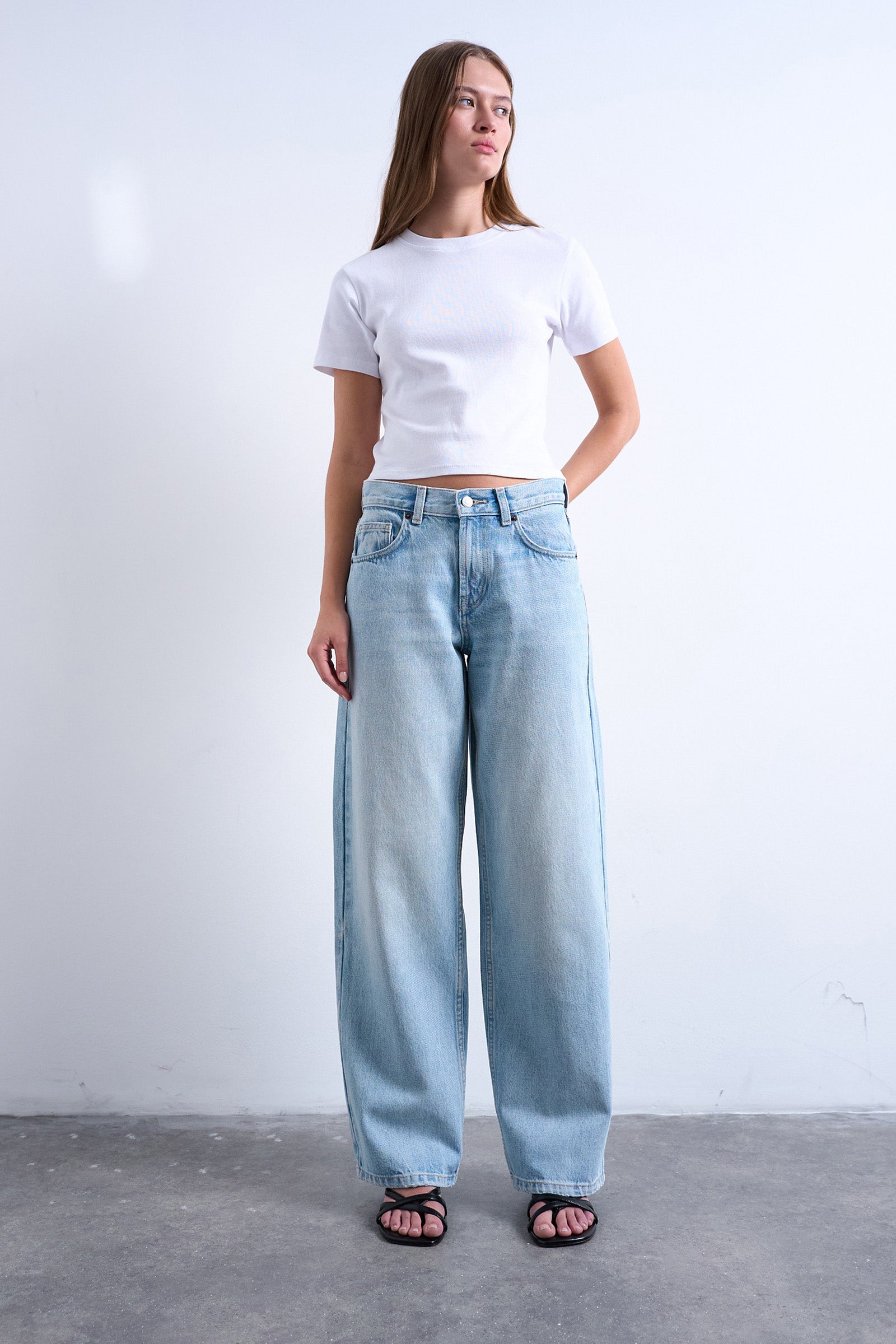 TSCINCH Wide Leg Jeans L32 - Bleached Sand