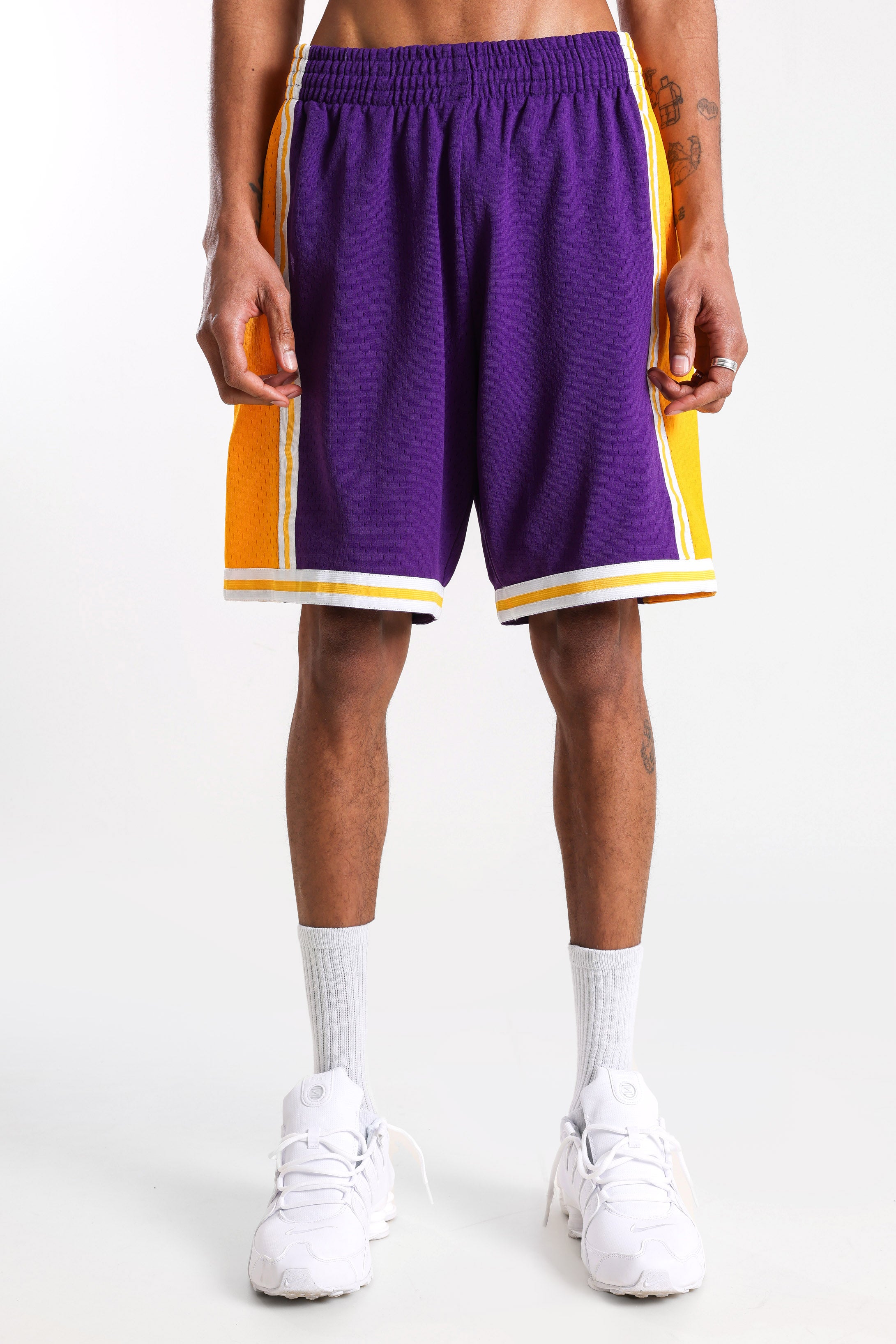 Mesh Shorts - Purple + White