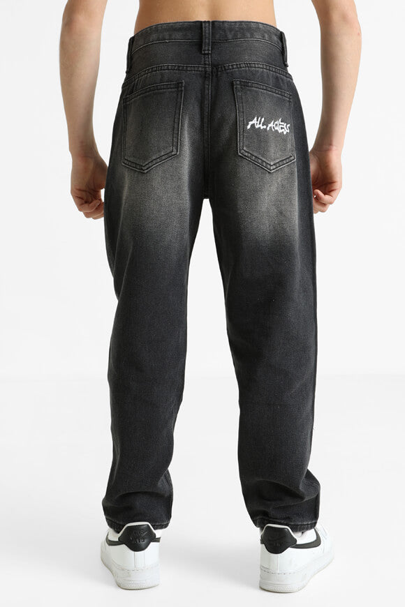 Straight Fit Jeans - Used Schwarz