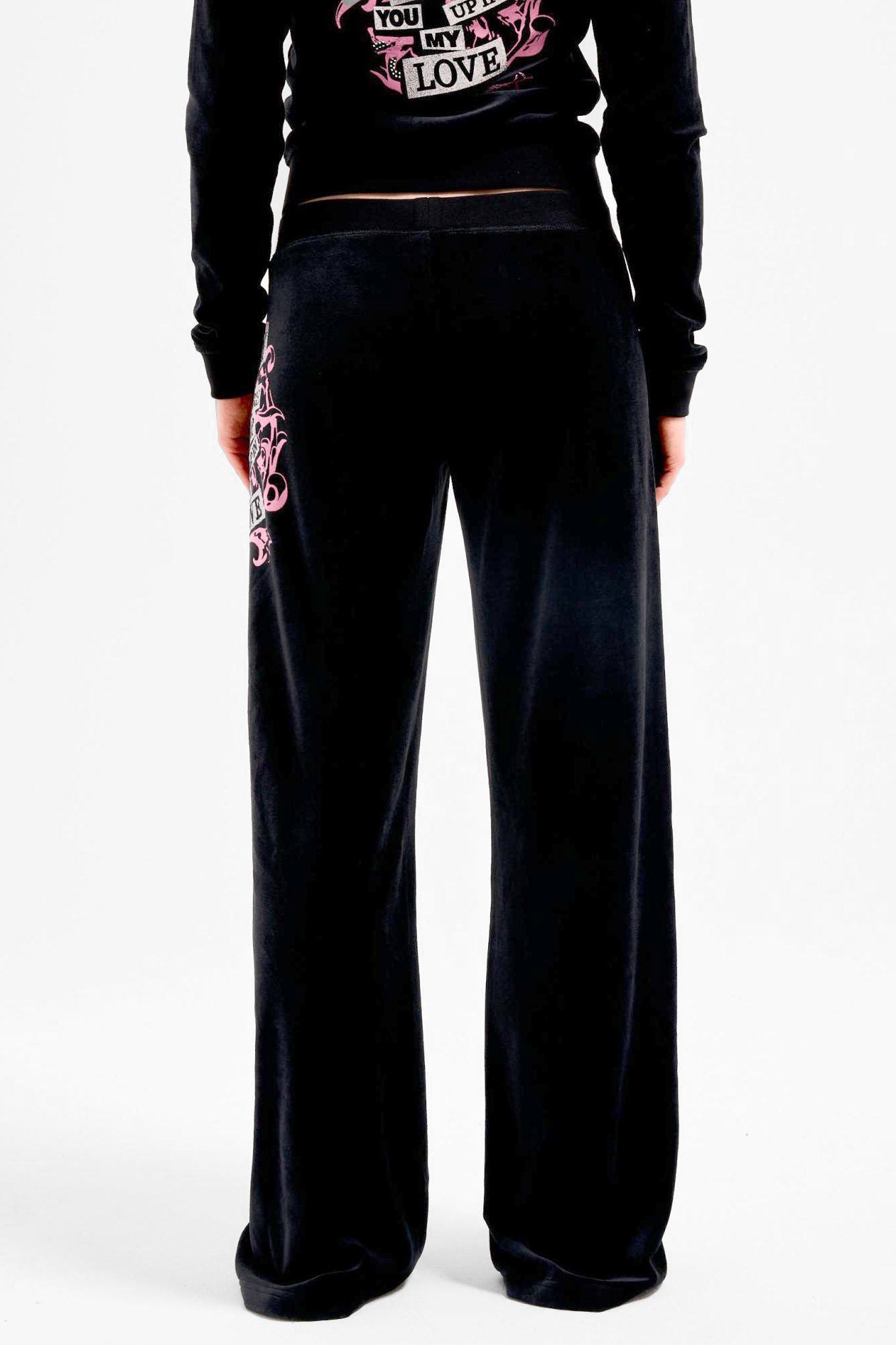 Samt Flare-Hose - Black