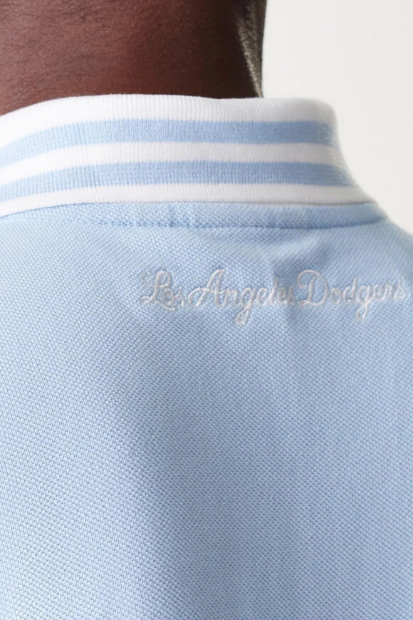 Oversize polo shirt - Light Blue + White