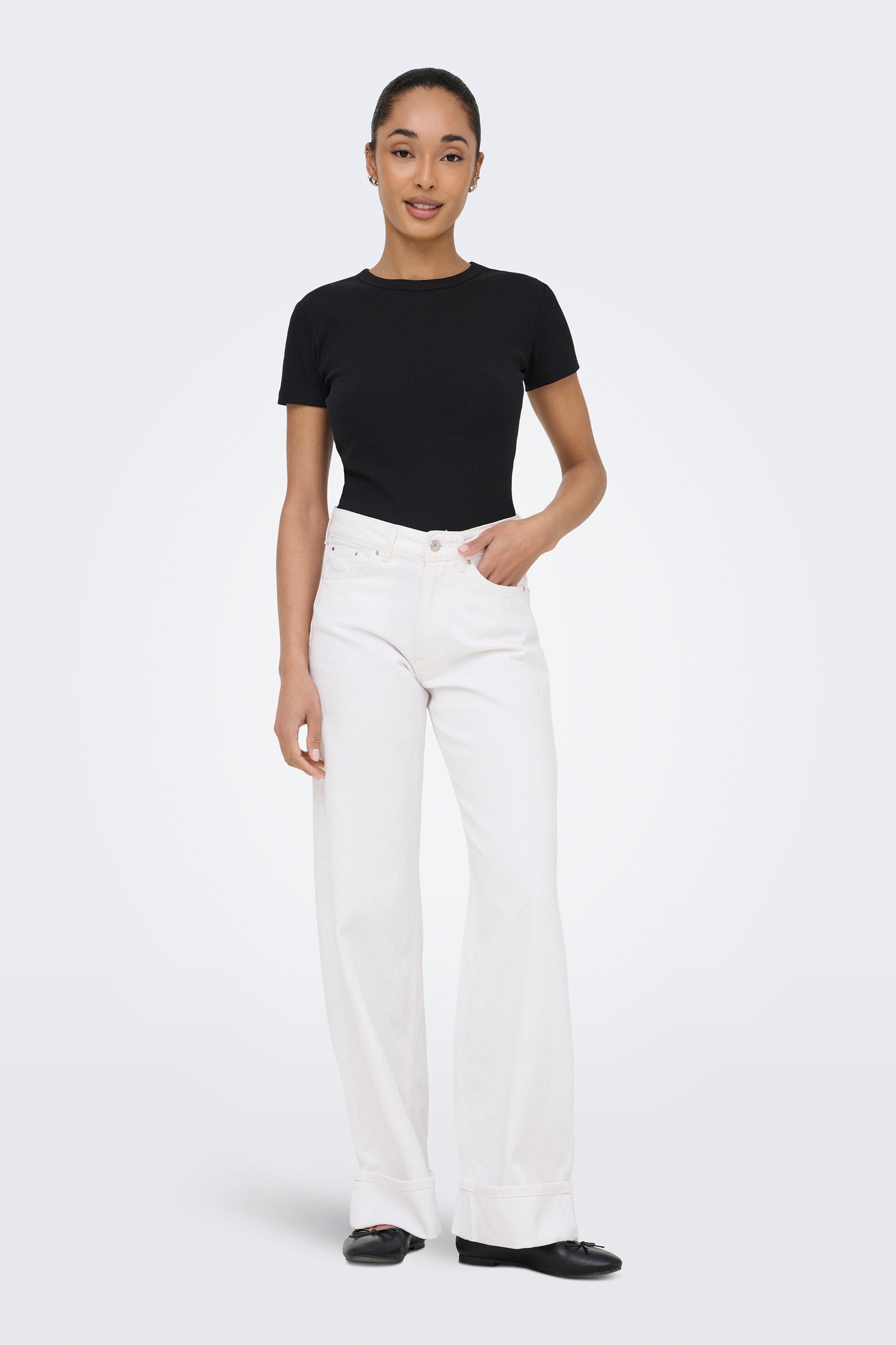 ONLELLA jeans a gamba larga L32 - White Denim