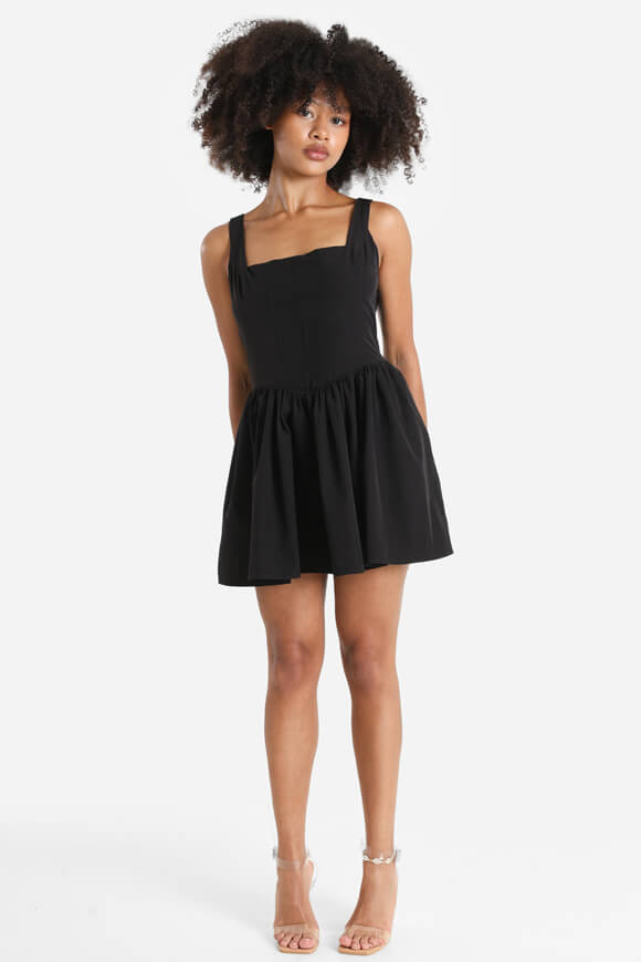 Mini-robe avec short intérieur - Noir