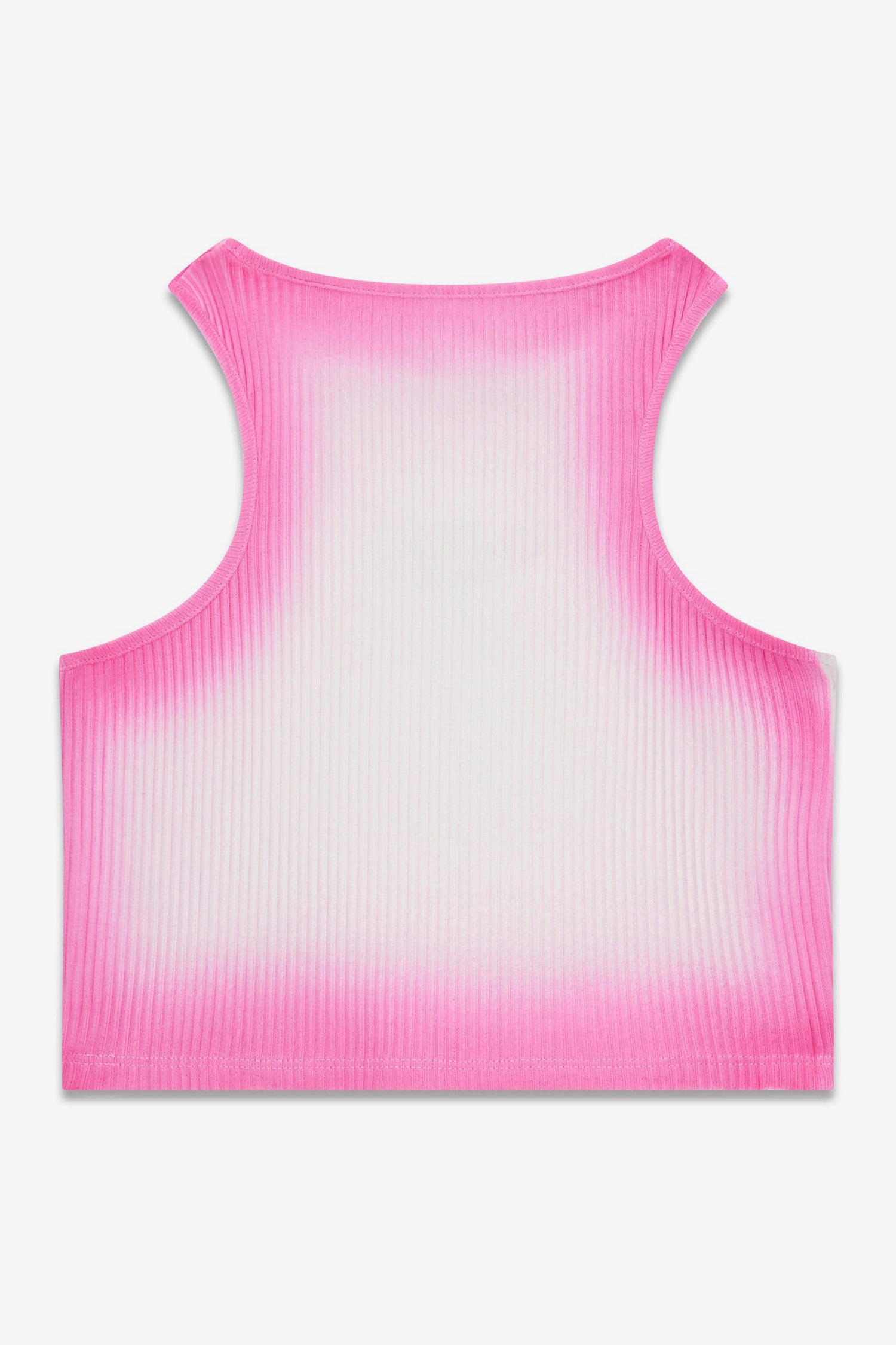 Geripptes Crop Tanktop - Pink + White