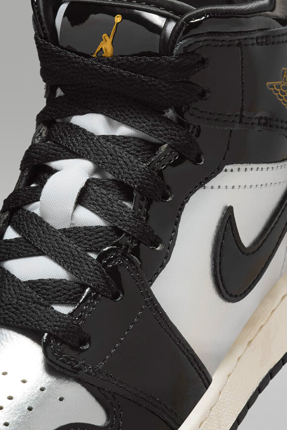 Air Jordan 1 Sneaker - Black + Metallic Silver + Metallic Gold