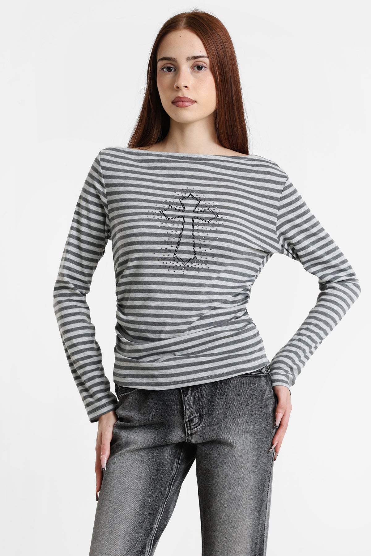 Camicia maniche lunghe - Grigio mélange chiaro + Grigio mélange scuro