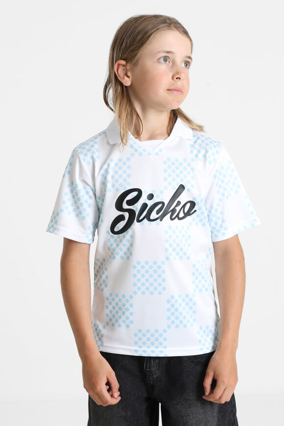 Poloshirt - Weiss + Hellblau