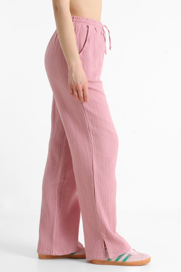 Pantalon large en mousseline - vieux rose