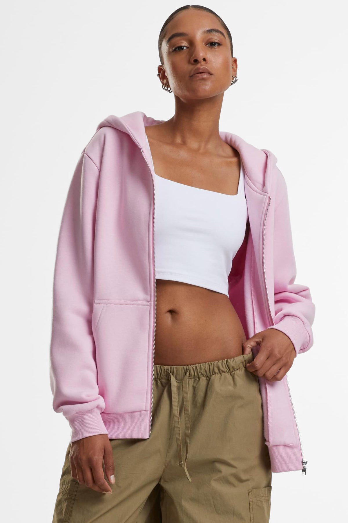 Kapuzensweatjacke - Soft Pink