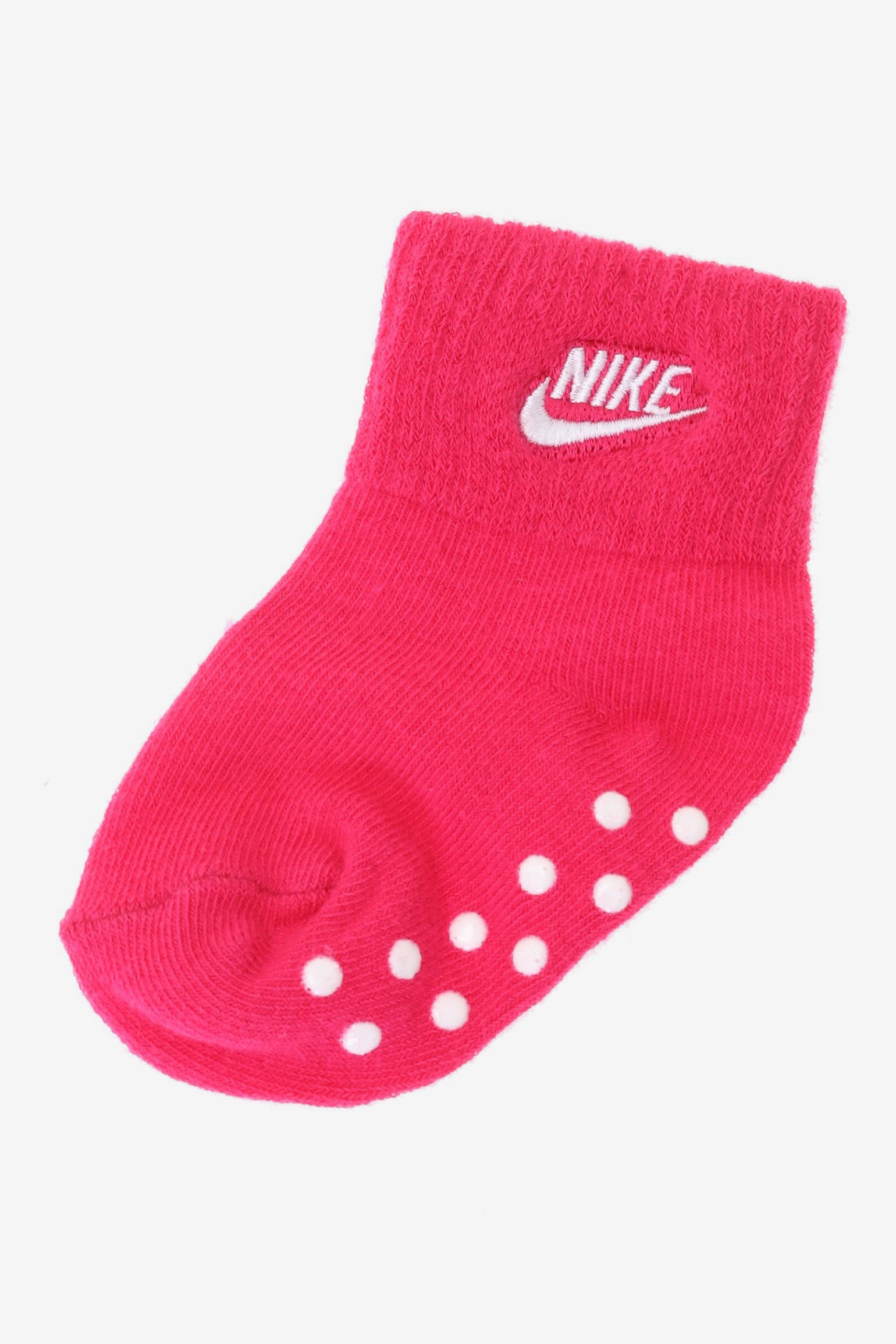 Dreierpack Anti-Rutsch Baby Socken - Weiss + Grau meliert + Fuchsia