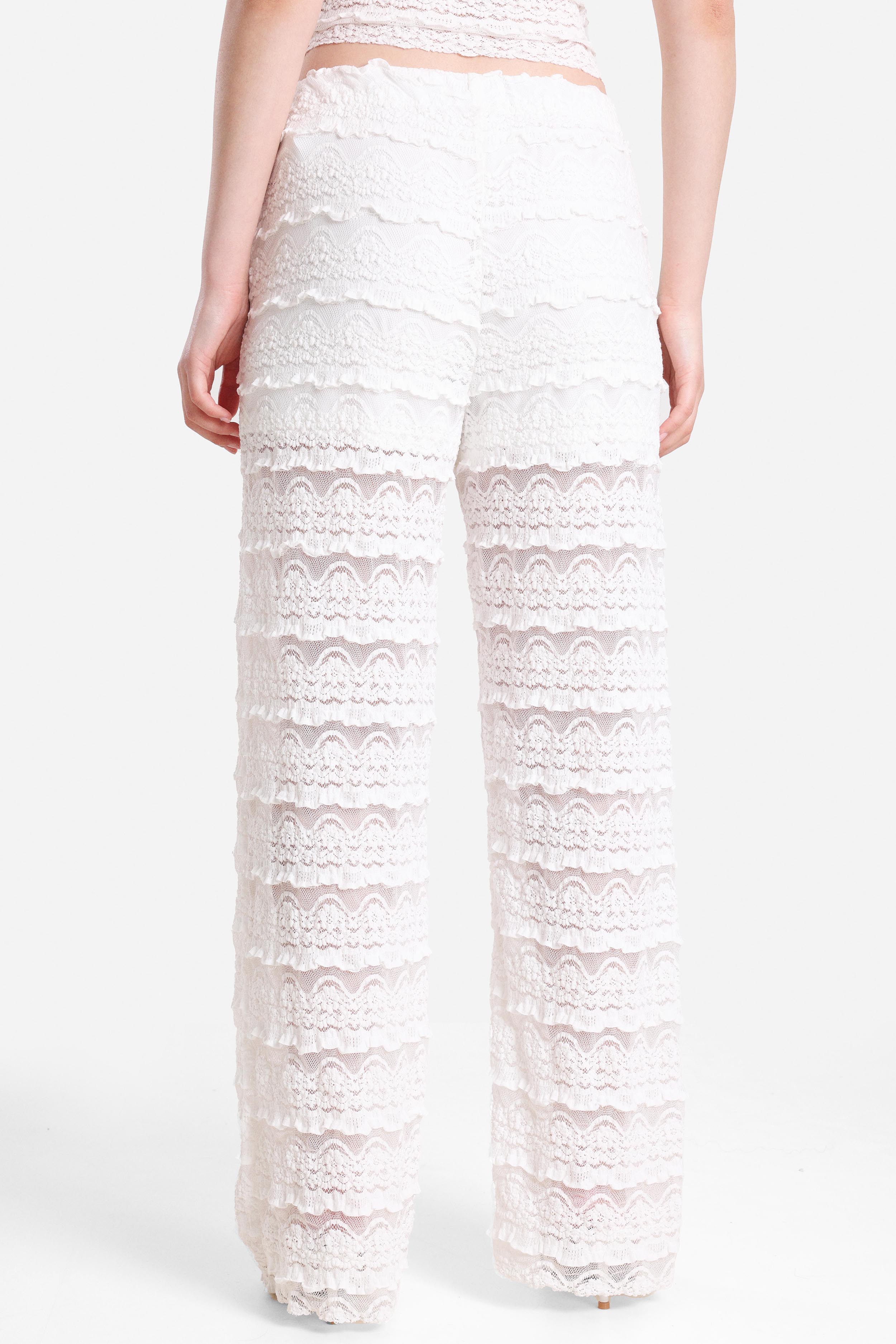 Pantalone in pizzo - White