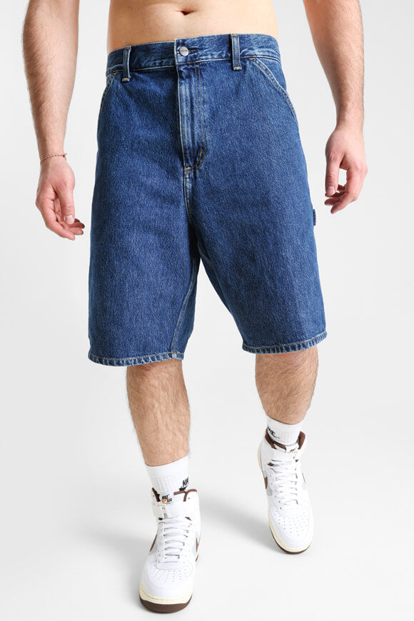 Single Knee Jeansshorts - Blue Stone Washed