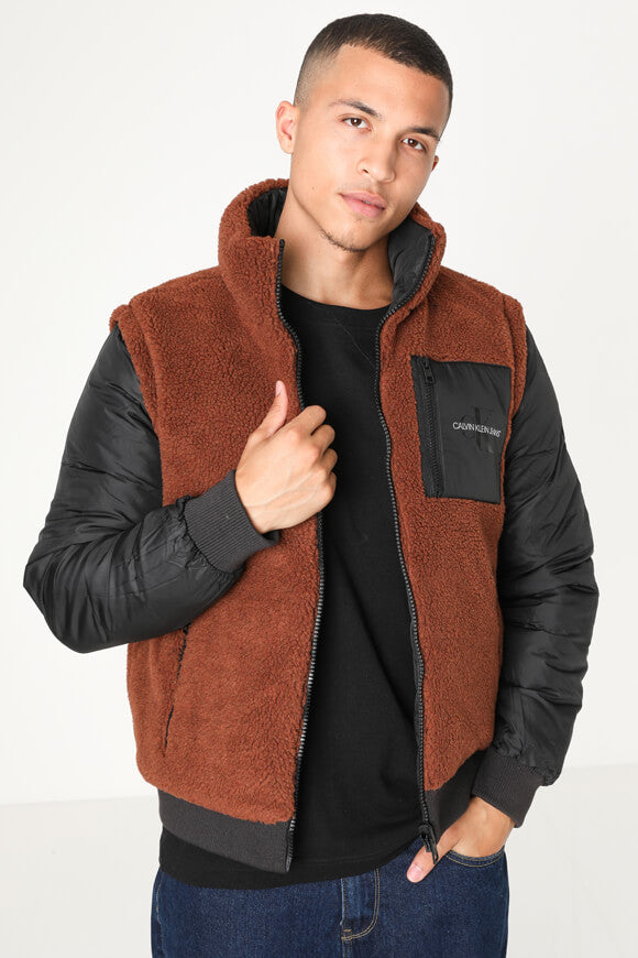 Veste matelassée réversible / Gilet - Black + Tortoise Shell