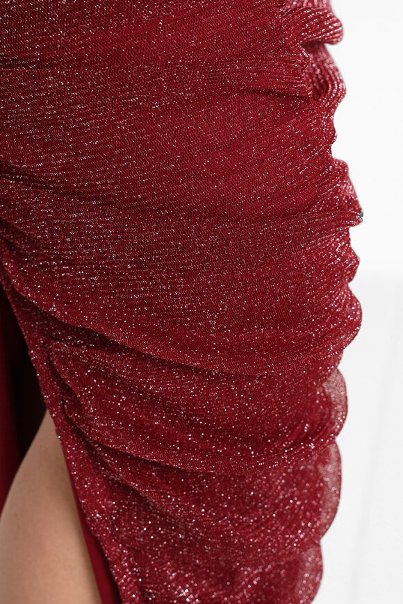 Glitzer Midikleid - Bordeaux