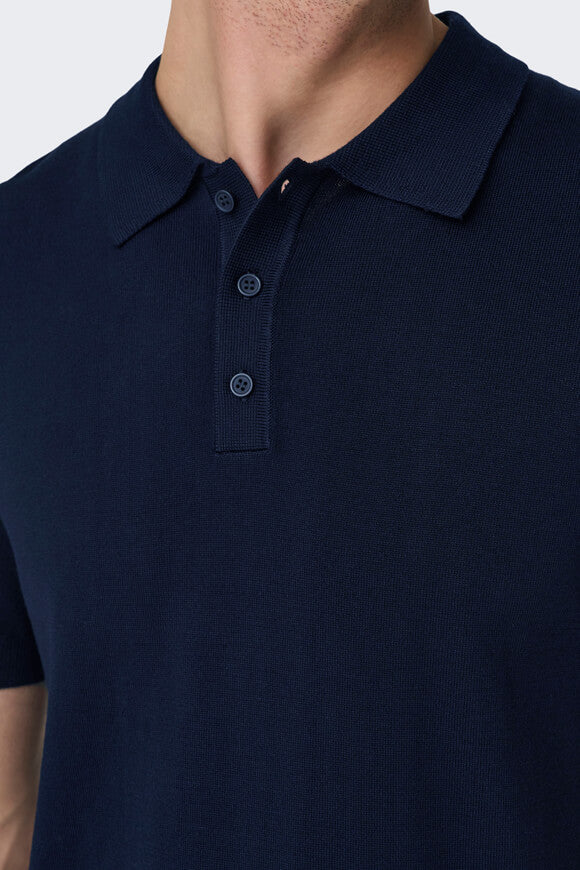 Wyler knitted polo shirt - Dark Navy