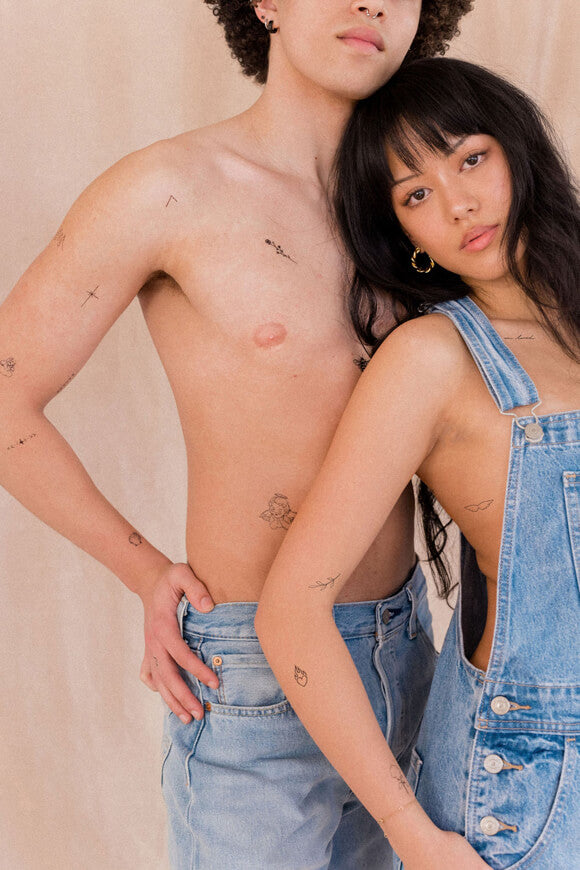 Y2K Nostalgia tattoos éphémères - Black + Multicolor