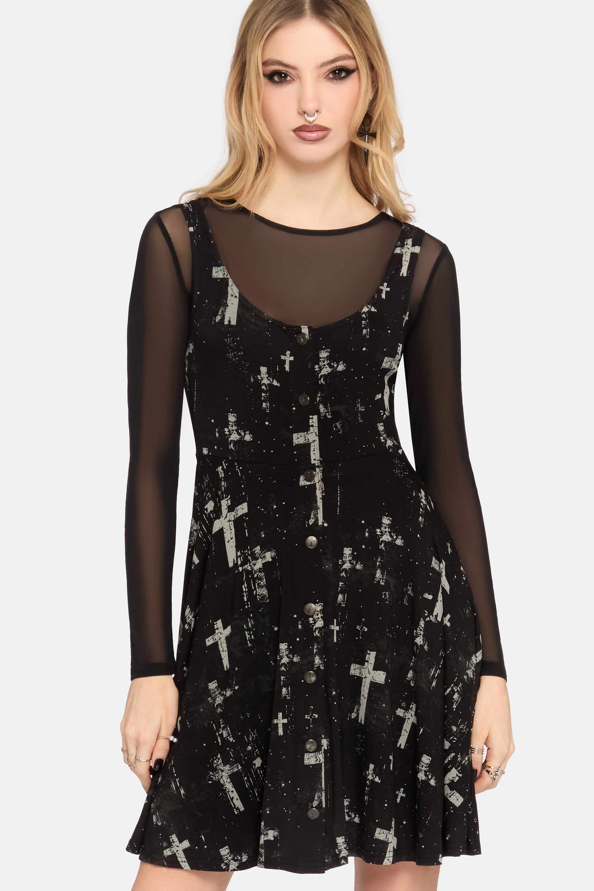 Tenebris Minikleid - Black + Grey