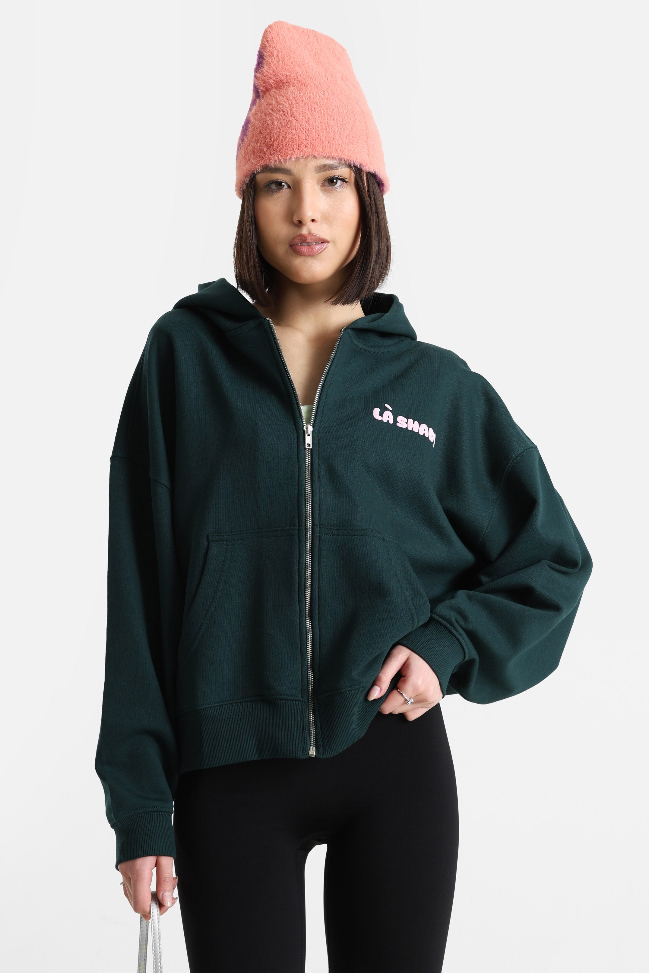 Kapuzensweatjacke - Dunkelgrün