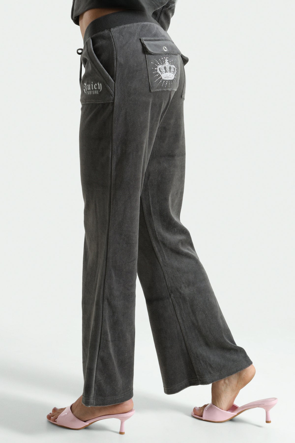 Rebelle flare velvet trousers - Raven