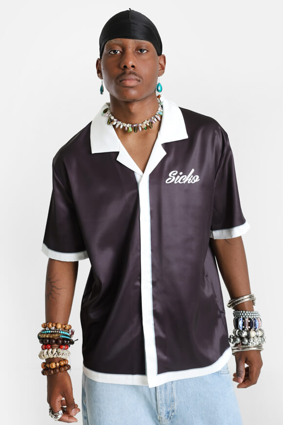 Satin Hemd - Schwarz