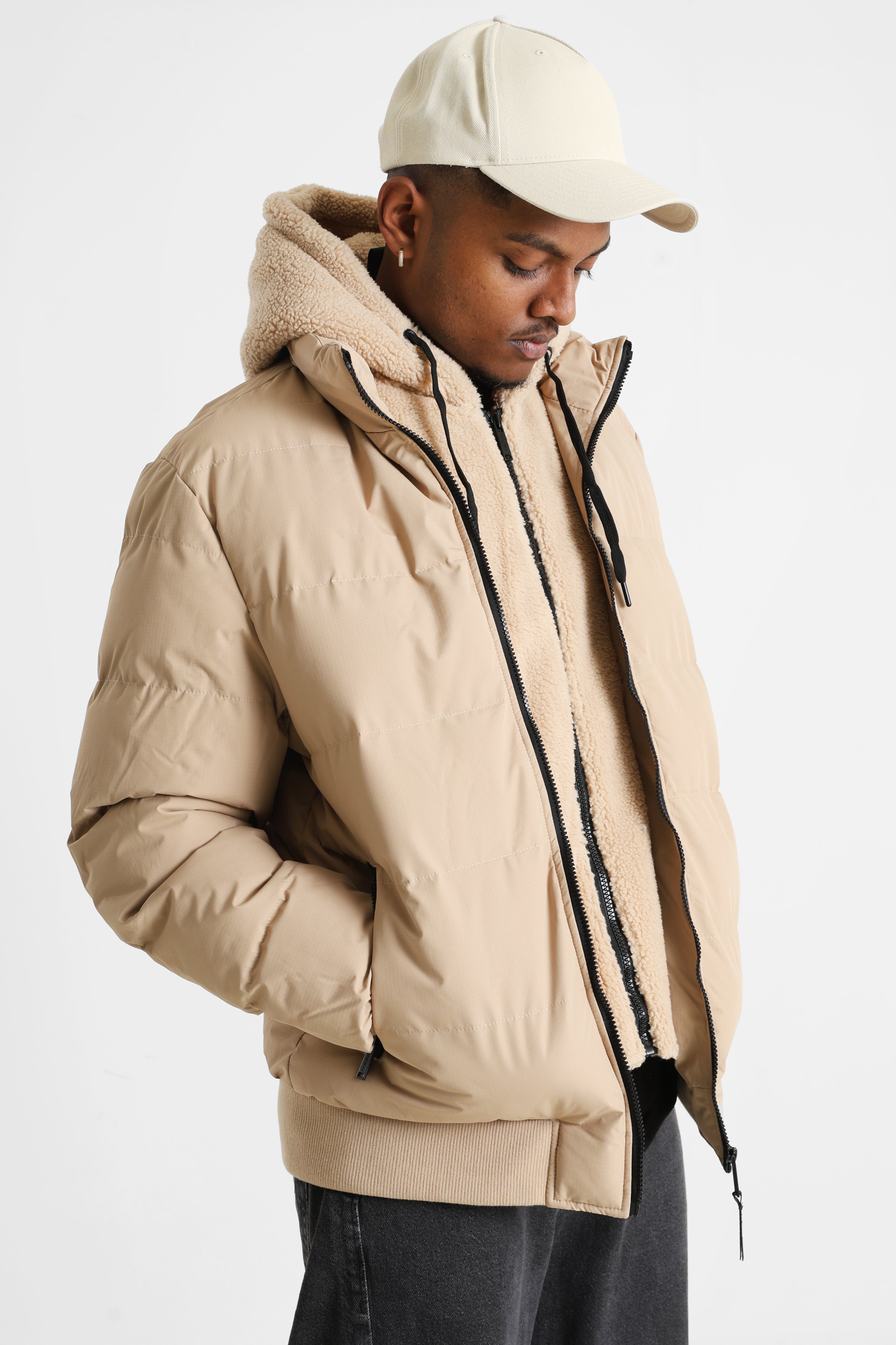 Giacca bomber trapuntata - Beige