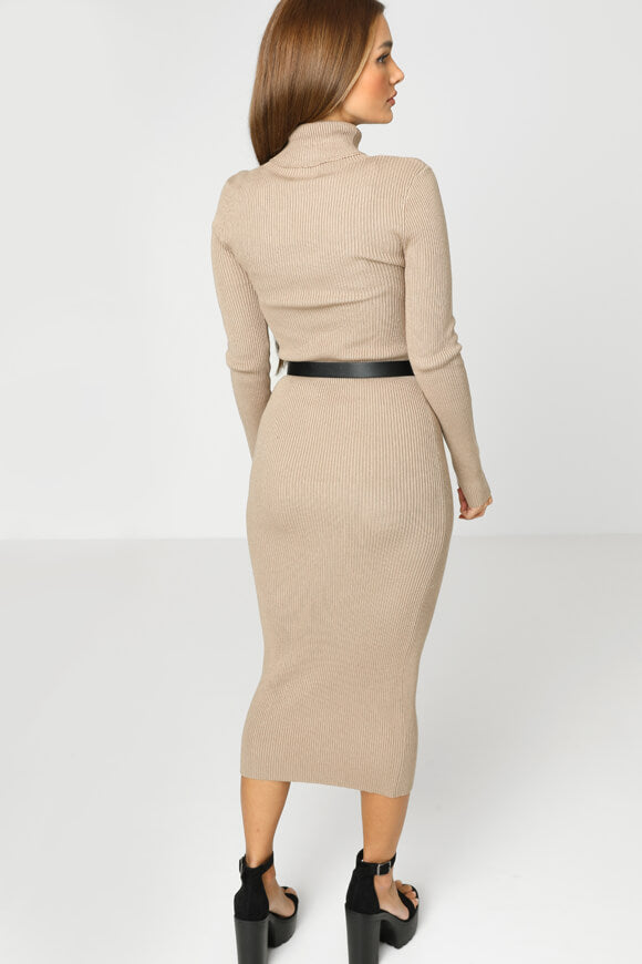 Robe de soirée en maille côtelée - Beige