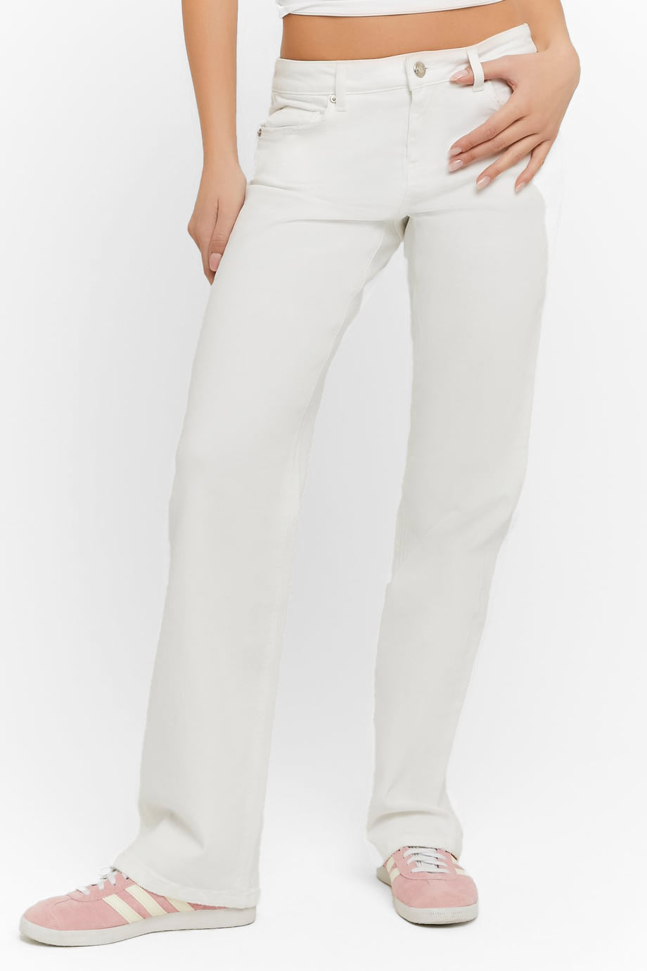Straight Leg Jeans - White