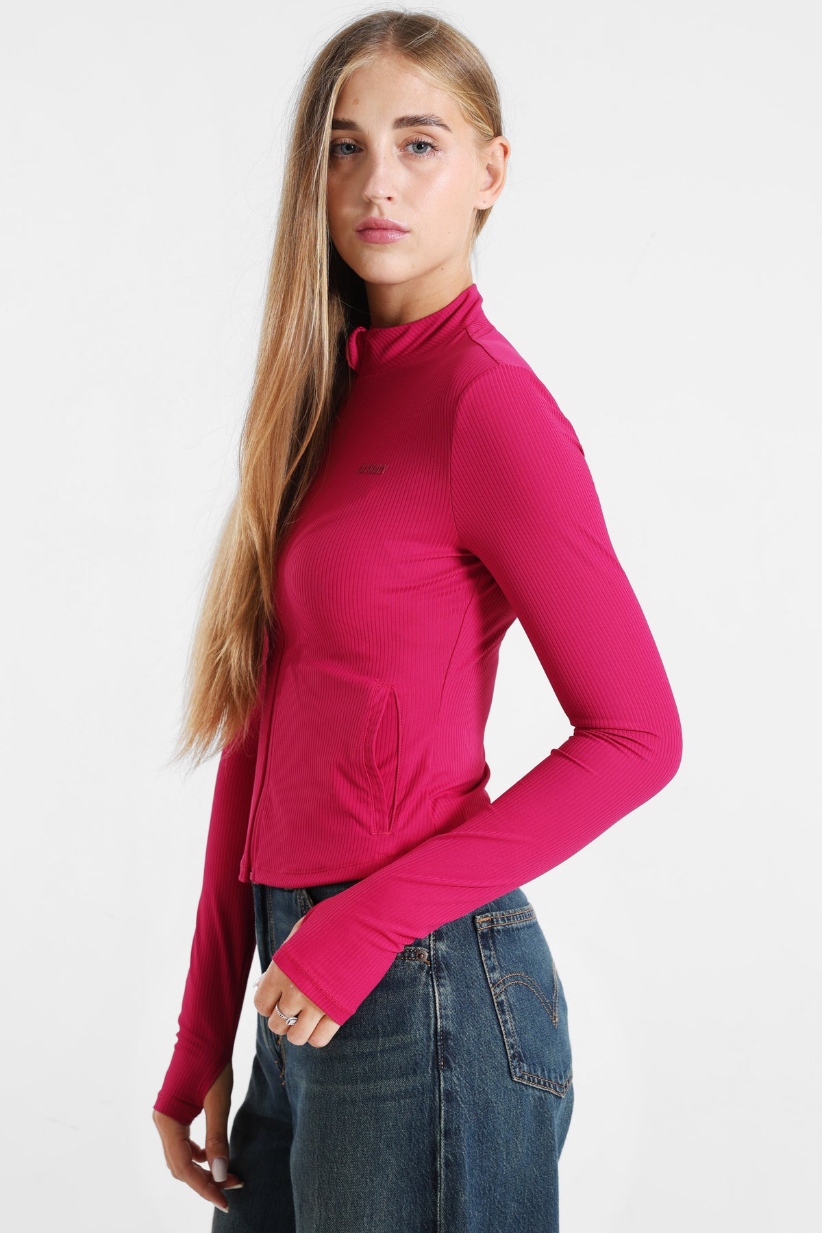 Crop Trainingsjacke - Fuchia