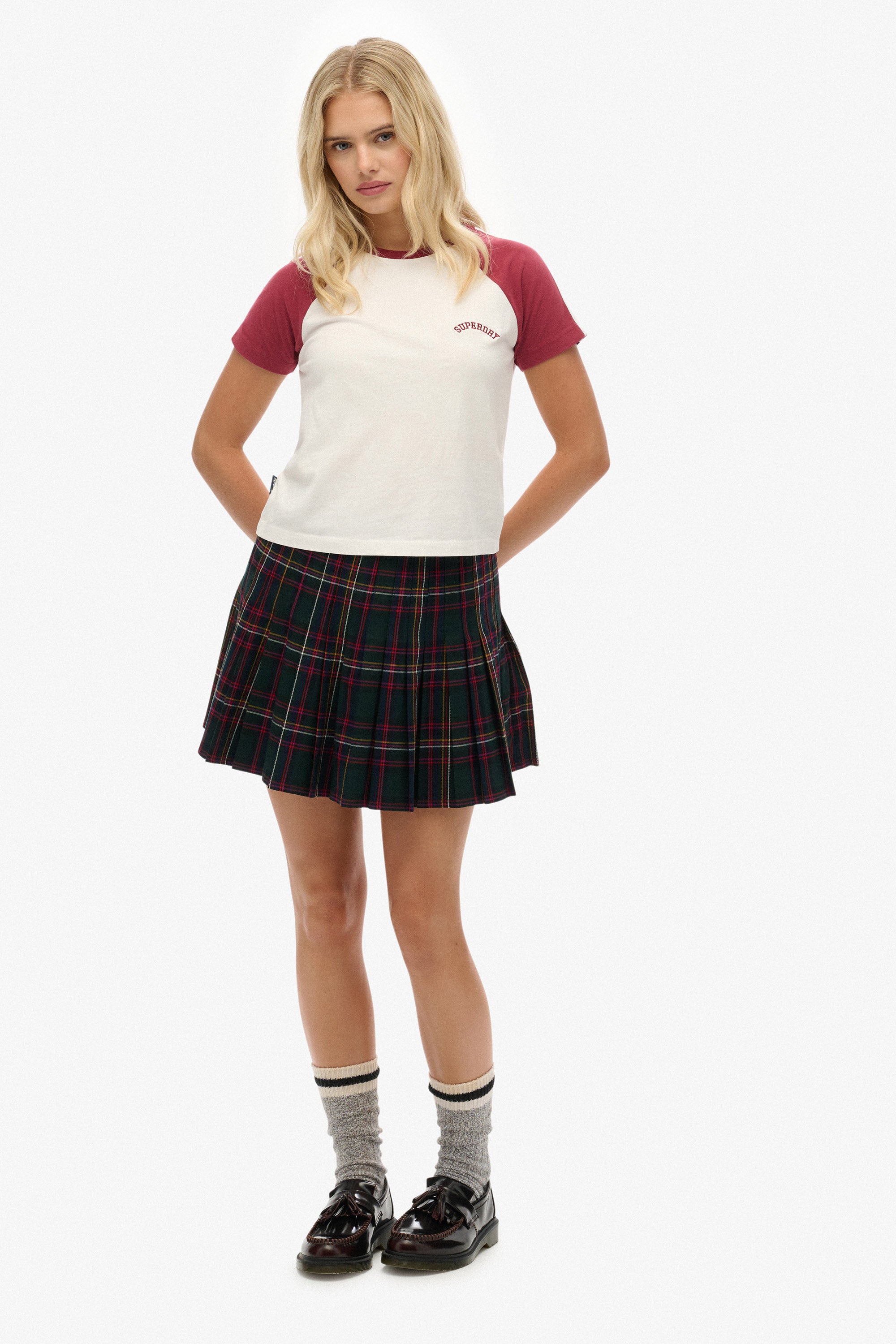 T-Shirt - Bone Offwhite + Bordeaux Red