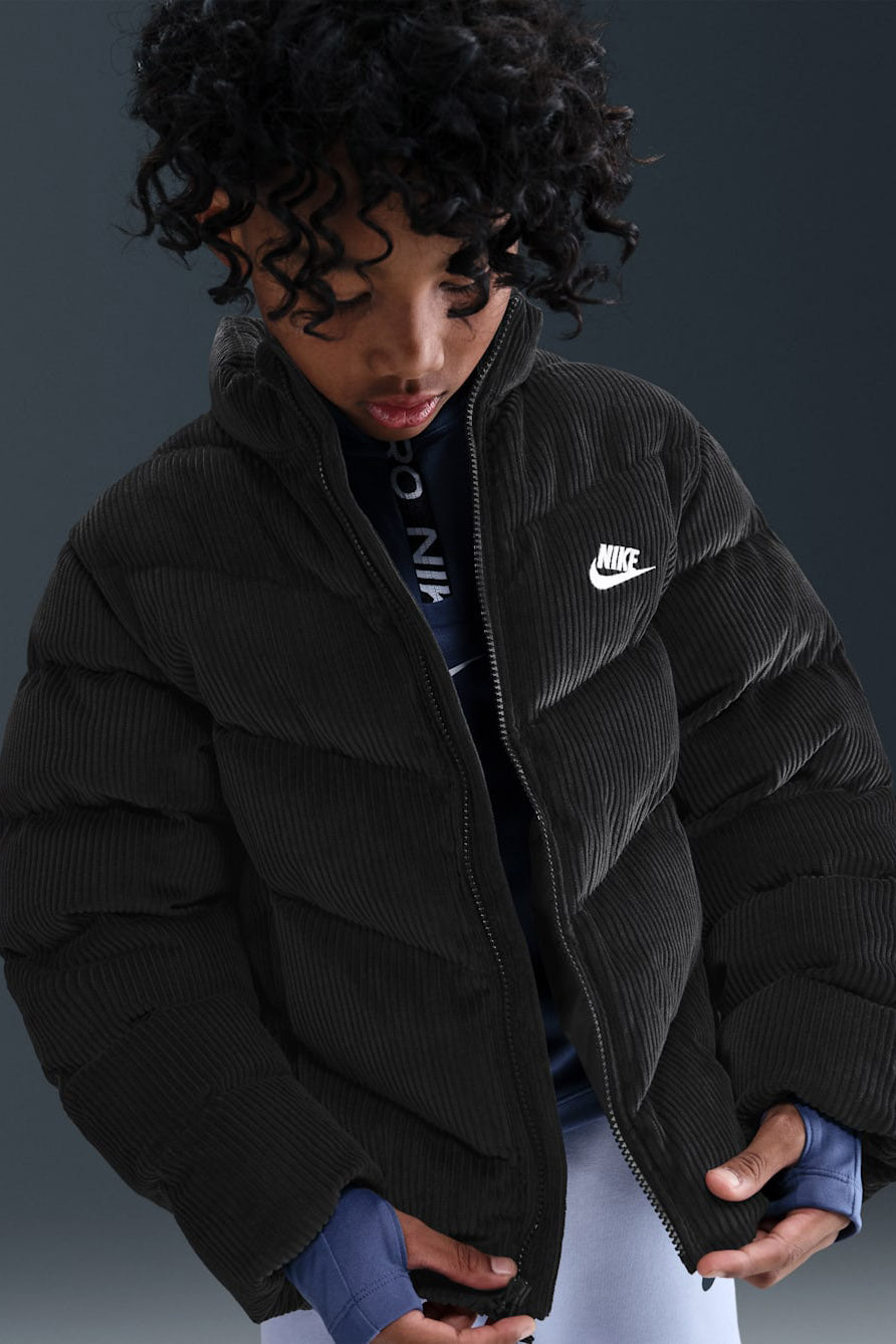 Veste matelassée en velours côtelé - Black