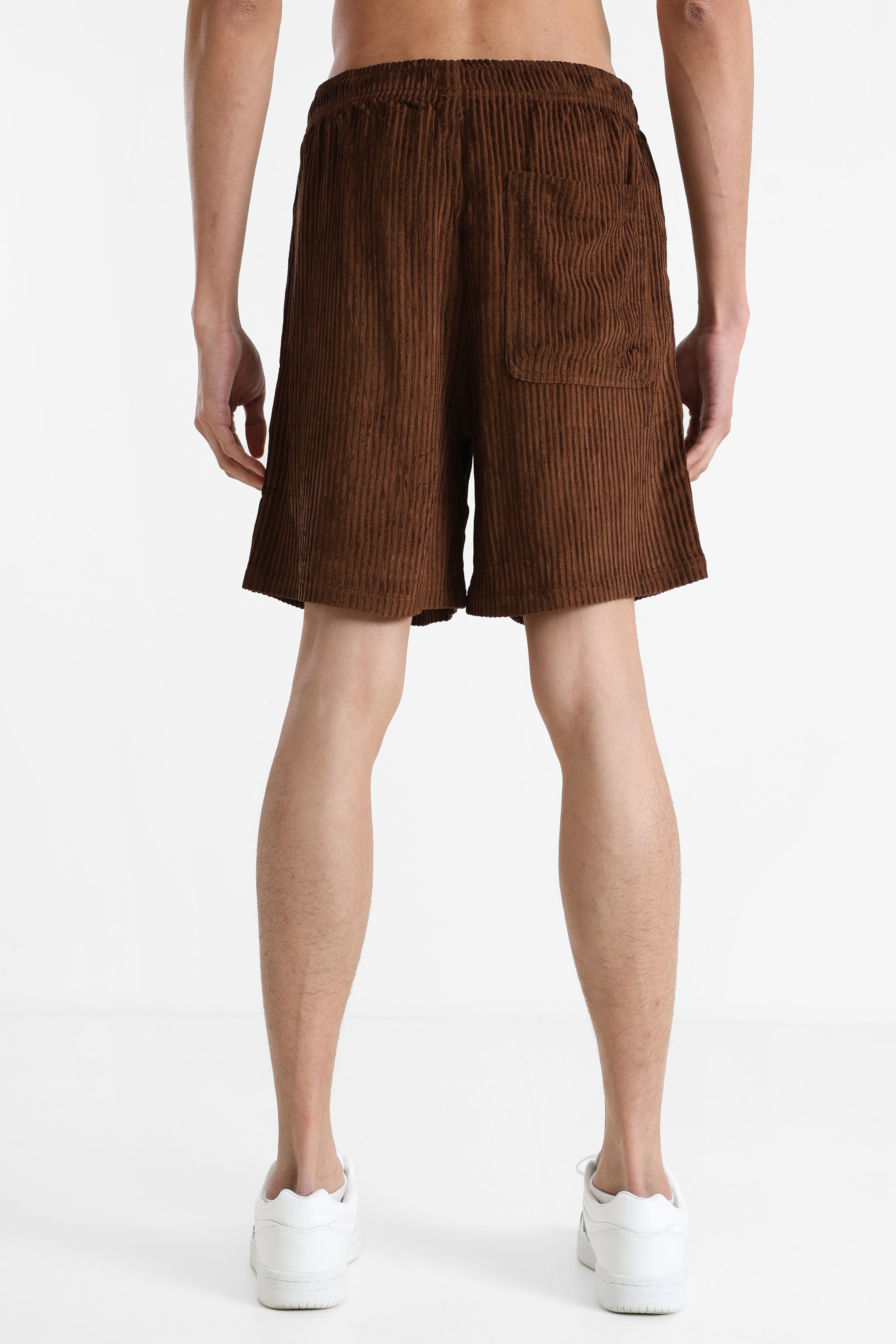Structured fabric shorts - Brun