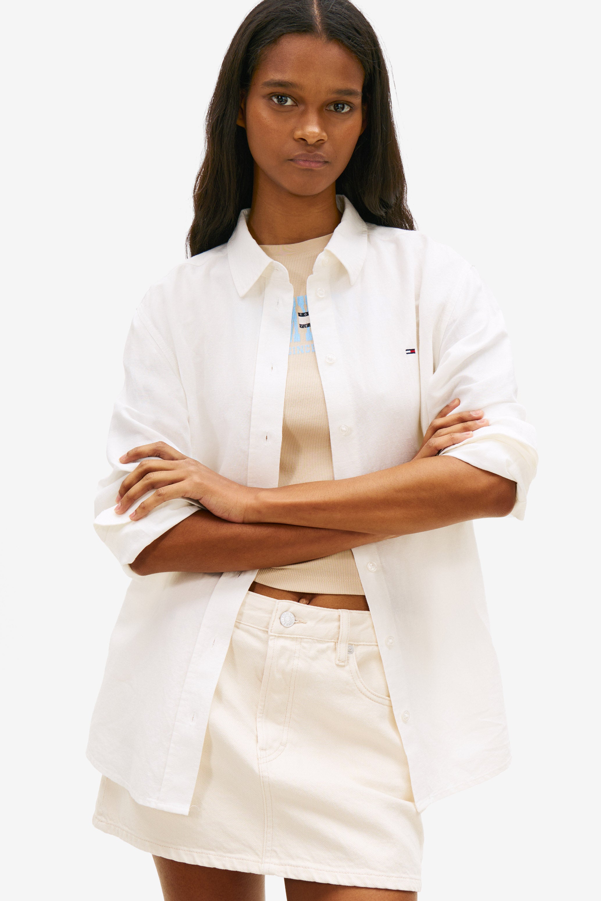 Leinenhemd - Offwhite