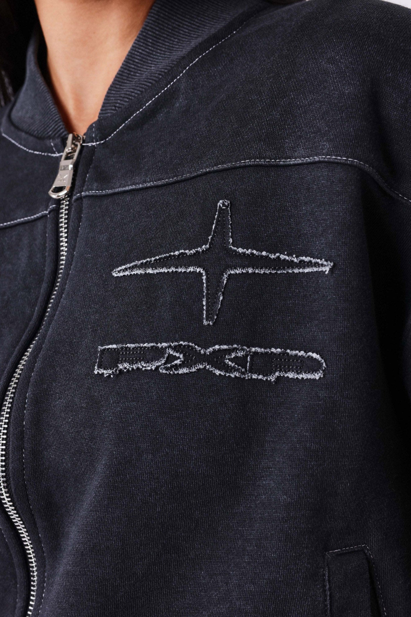 Sweatjacke - Black Washed