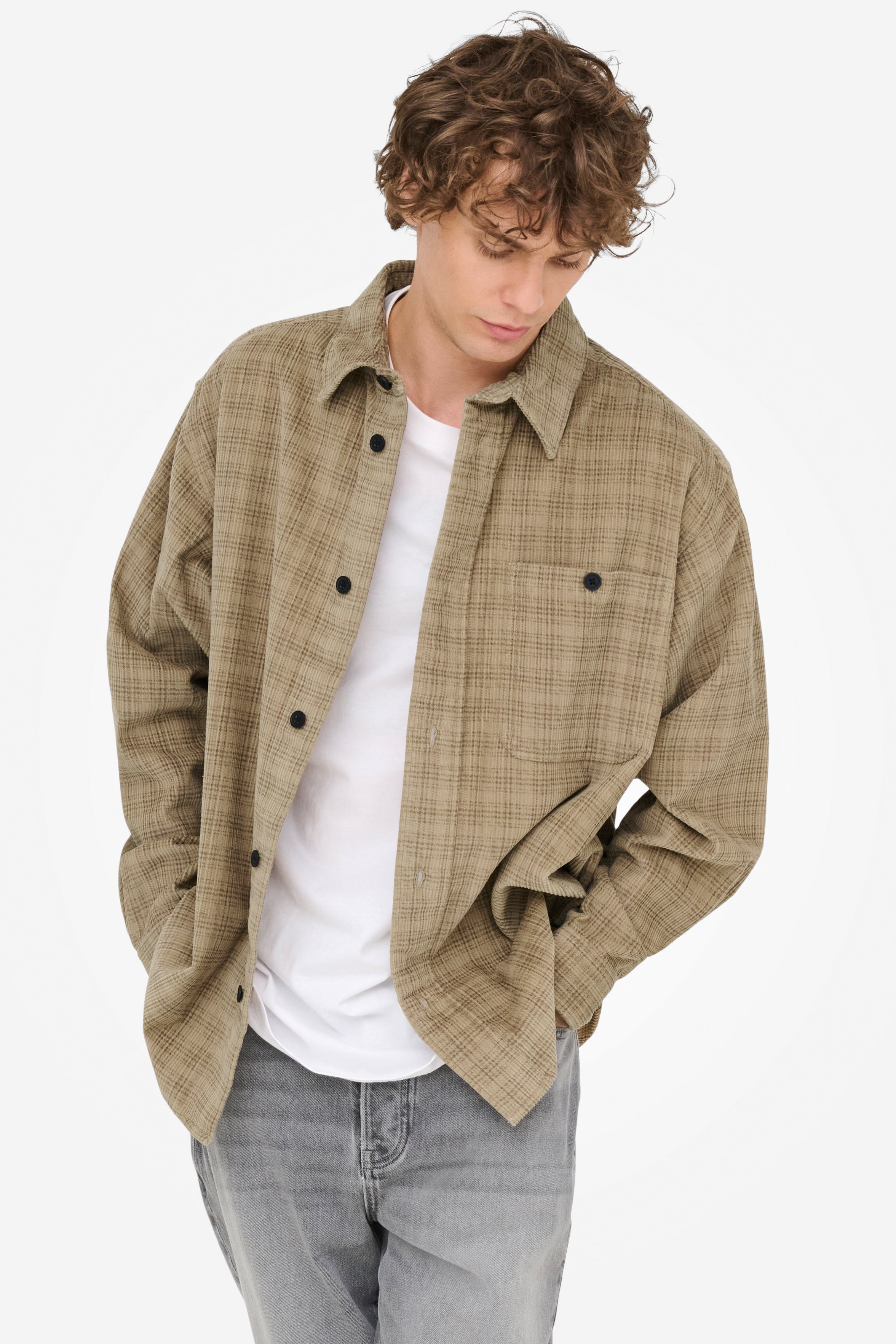 ONSWALEED Survêtement en velours côtelé - Chinchilla