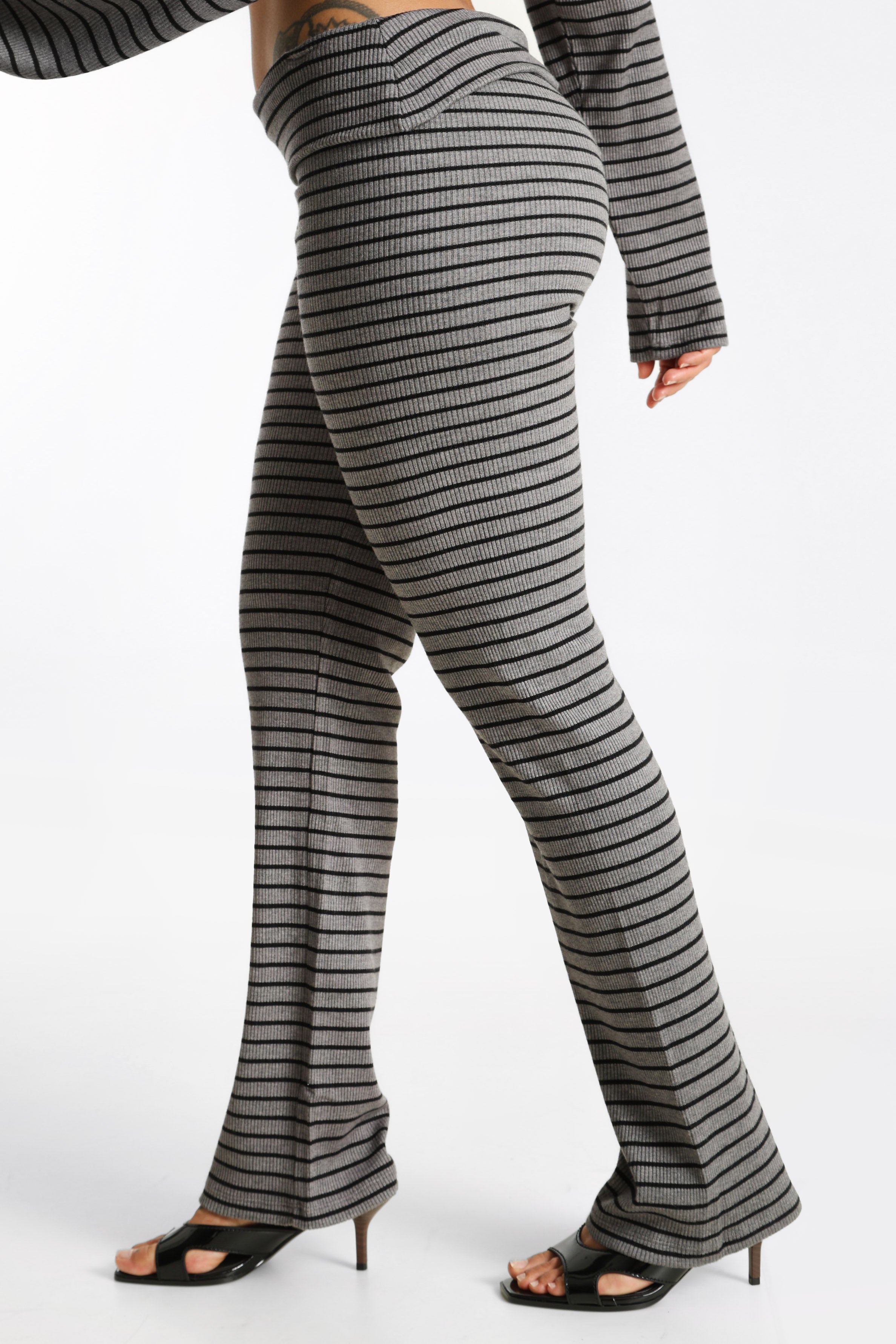 Ribbed leggings - Grey + Black