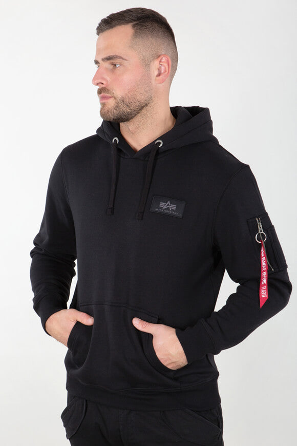 Kapuzensweatshirt - Black + White Camo