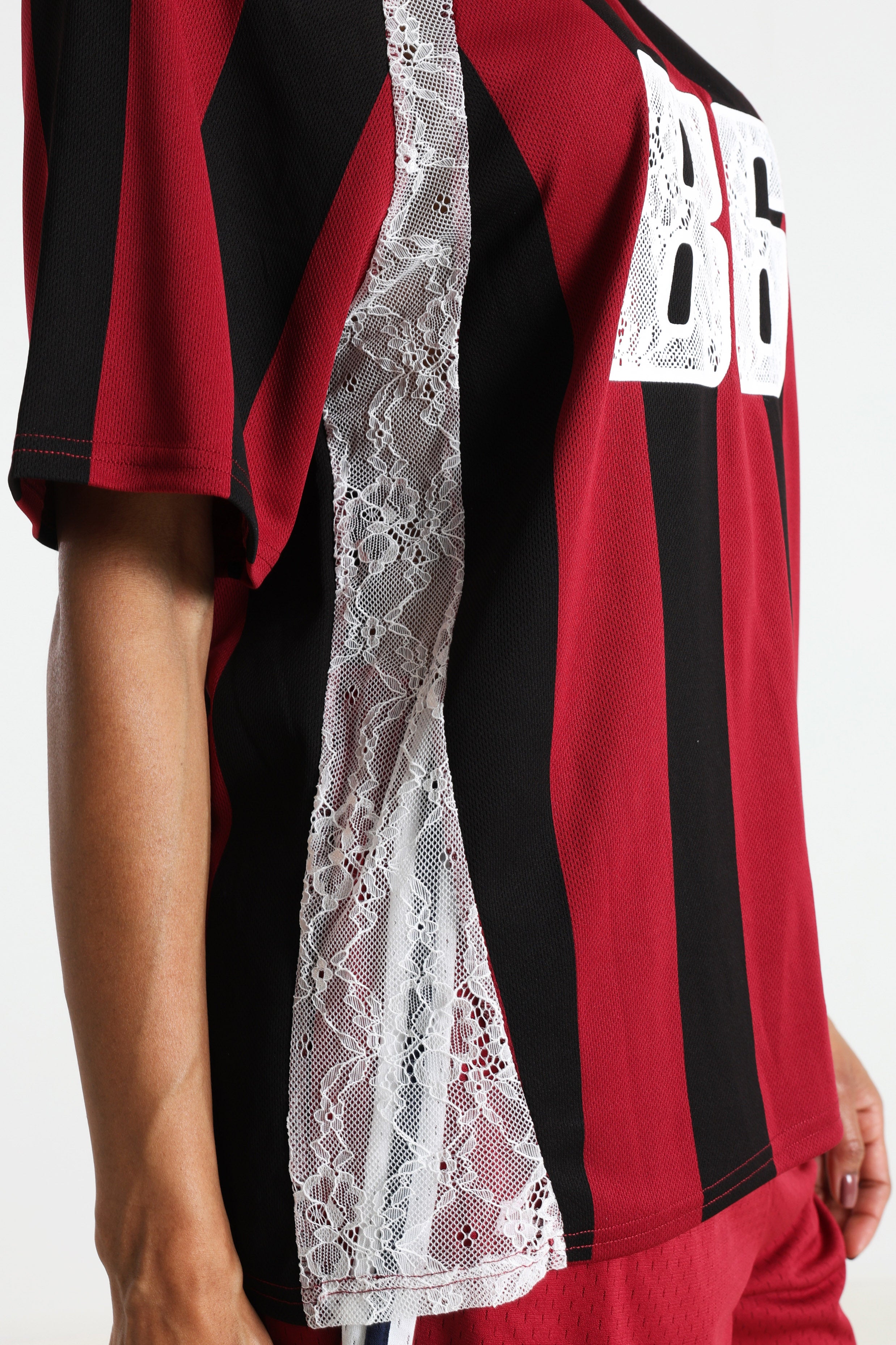 T-shirt ampia - Bordeaux + Nero
