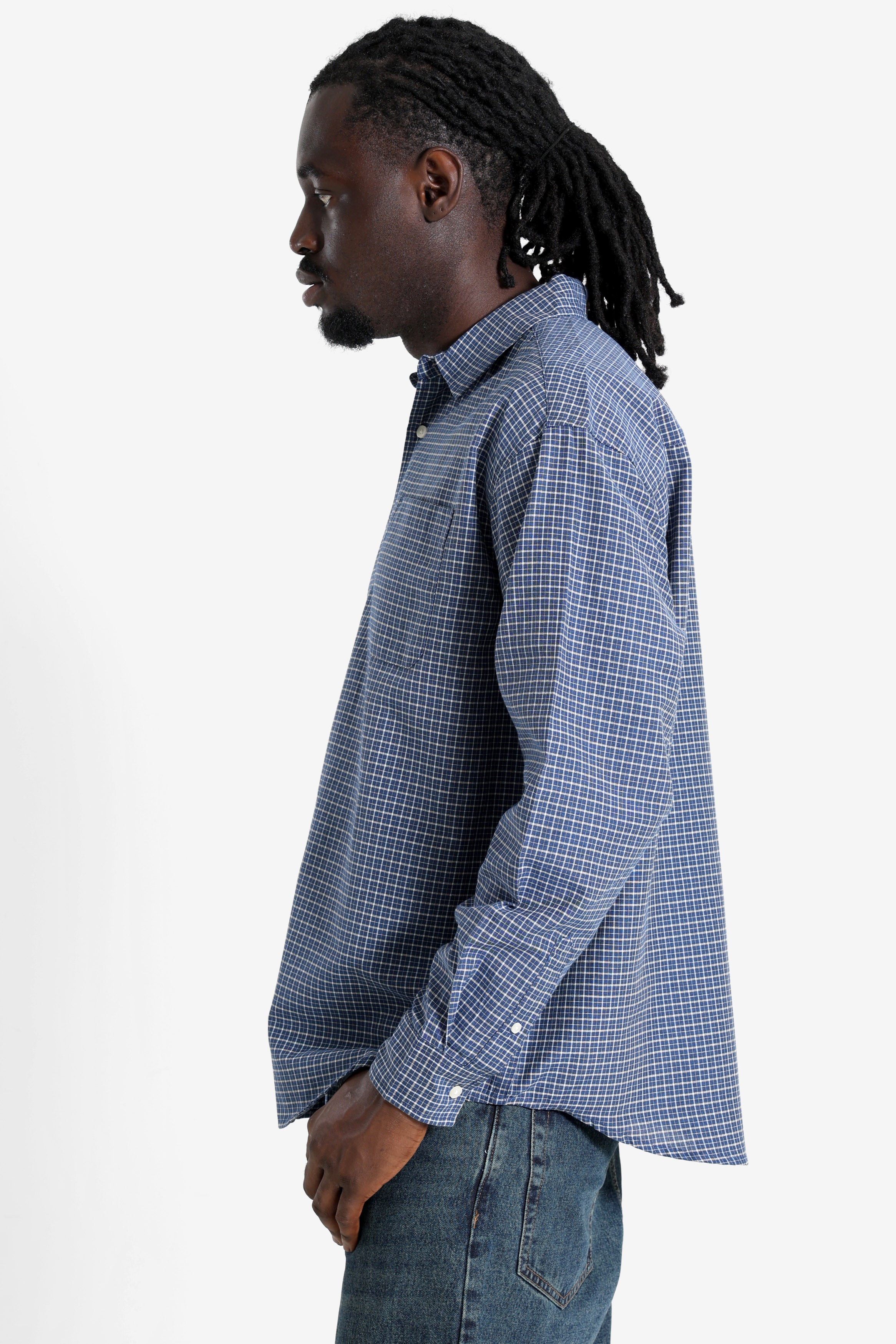RRADAM Oversize Karohemd - Blue