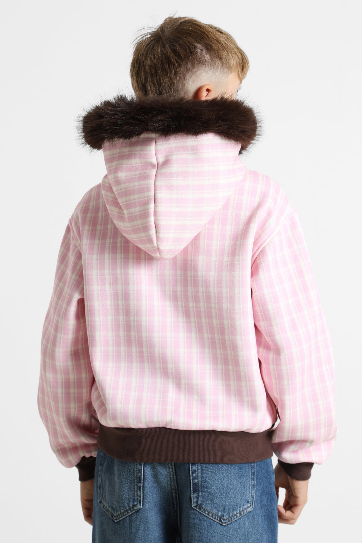 Knitted jacket - Pink + Offwhite
