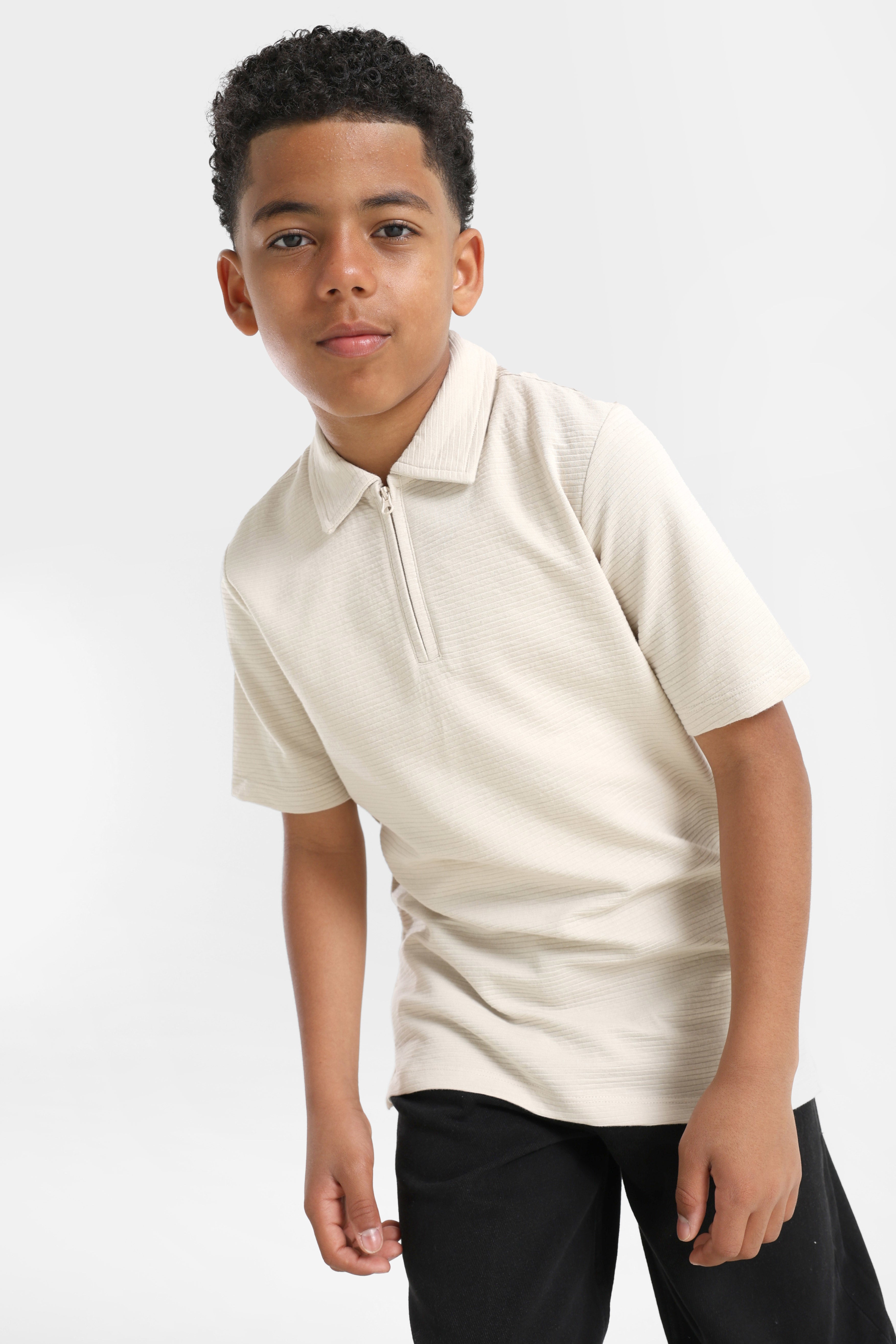 JJBENJA polo in structured fabric - Moonbeam